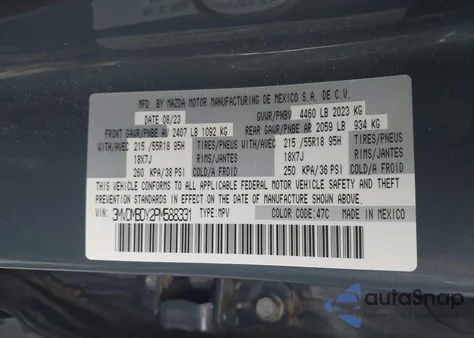 2023 Mazda Cx-30 2.5 Turbo Premium из США, поврежденный, VIN 3MVDMBDY2PM588331